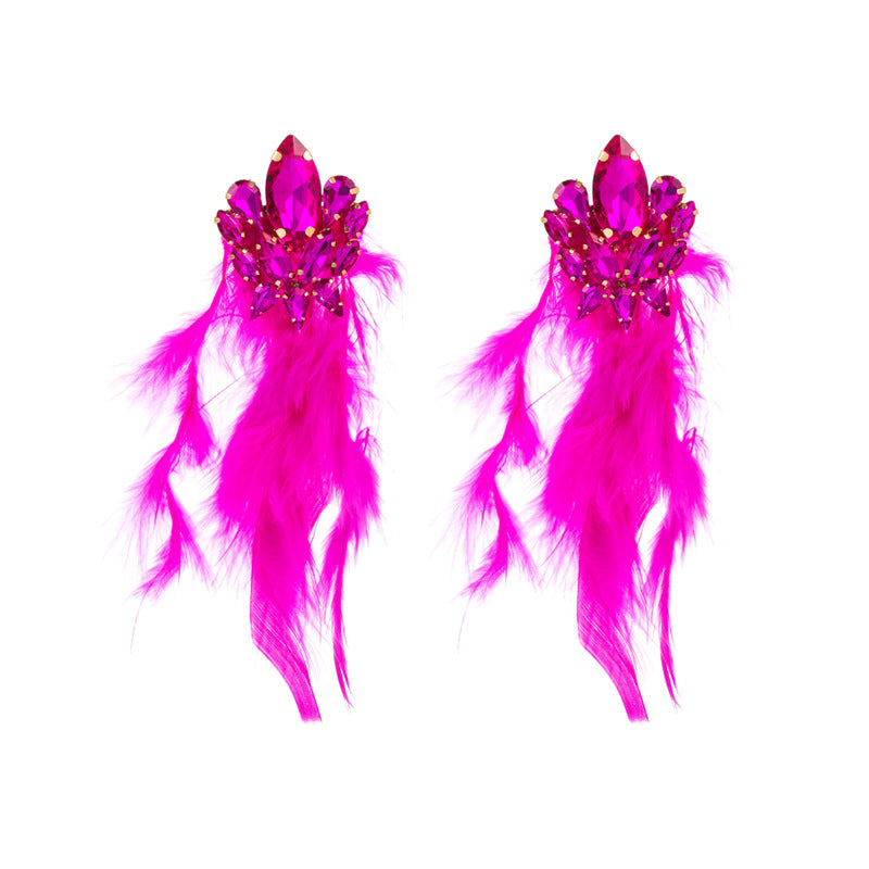 Wholesale Bohemian Diamond Flower Alloy Earrings